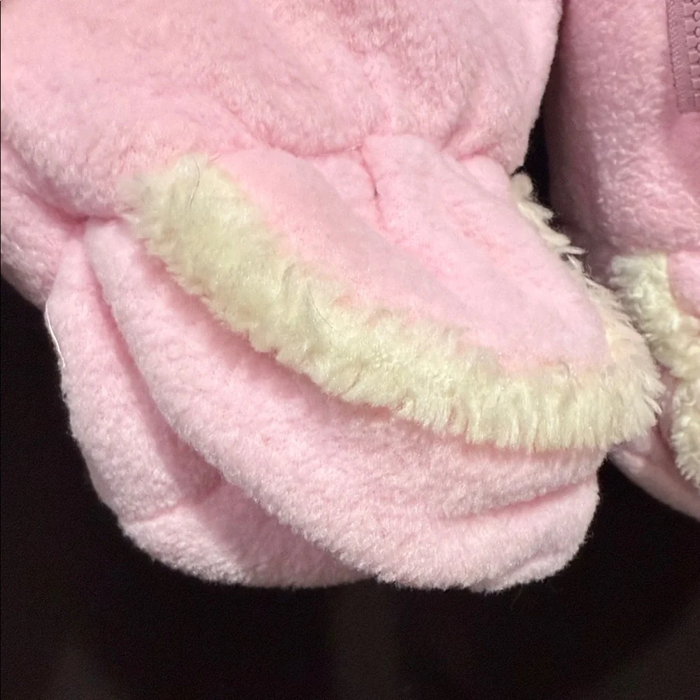 Weatherproof Pink and Cream Kids One Piece Winter Coat with Sheep, Size 3/6 mo